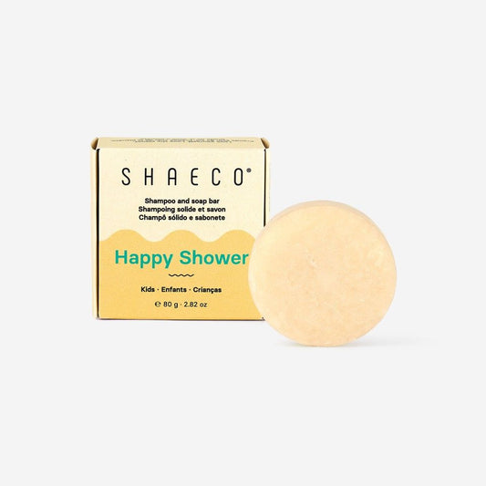 CHAMPÔ SÓLIDO E SABONETE 2 EM 1 PARA CRIANÇAS HAPPY SHOWER 80g