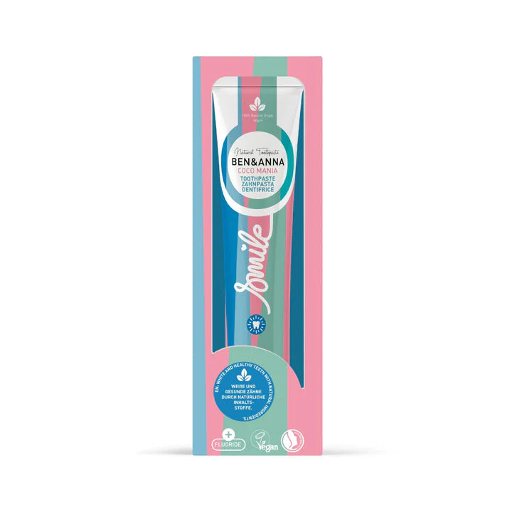 PASTA DE DENTES TUBO DE ALUMÍNIO - COCO MANIA C/ FLÚOR 75ml