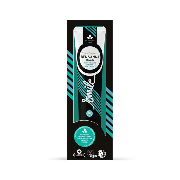 PASTA DE DENTES TUBO DE ALUMÍNIO - BLACK CARVÃO C/ FLÚOR 75ml